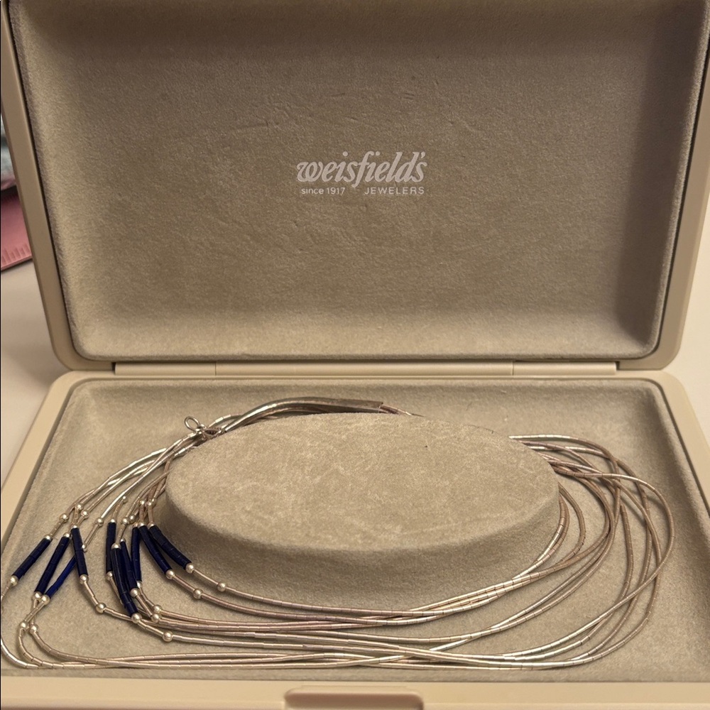 Silver Black/blue Multi-Strand Necklace Sterling Silver 9” from Westfield’s - Picture 6 of 6